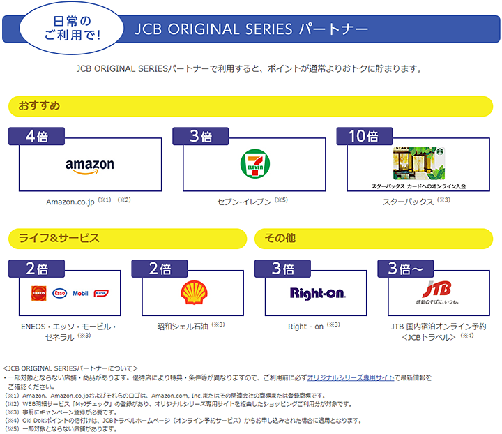 JCBカードエクステージのポイント・マイレージプログラム